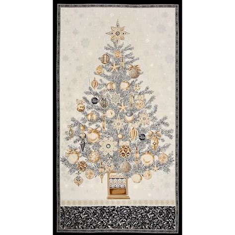 metallic winter trees fabric panel|Metallic Tree Panel .